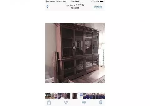 Bookcase Cabinet Vintage - 8'w x 8'h - Glass Doors